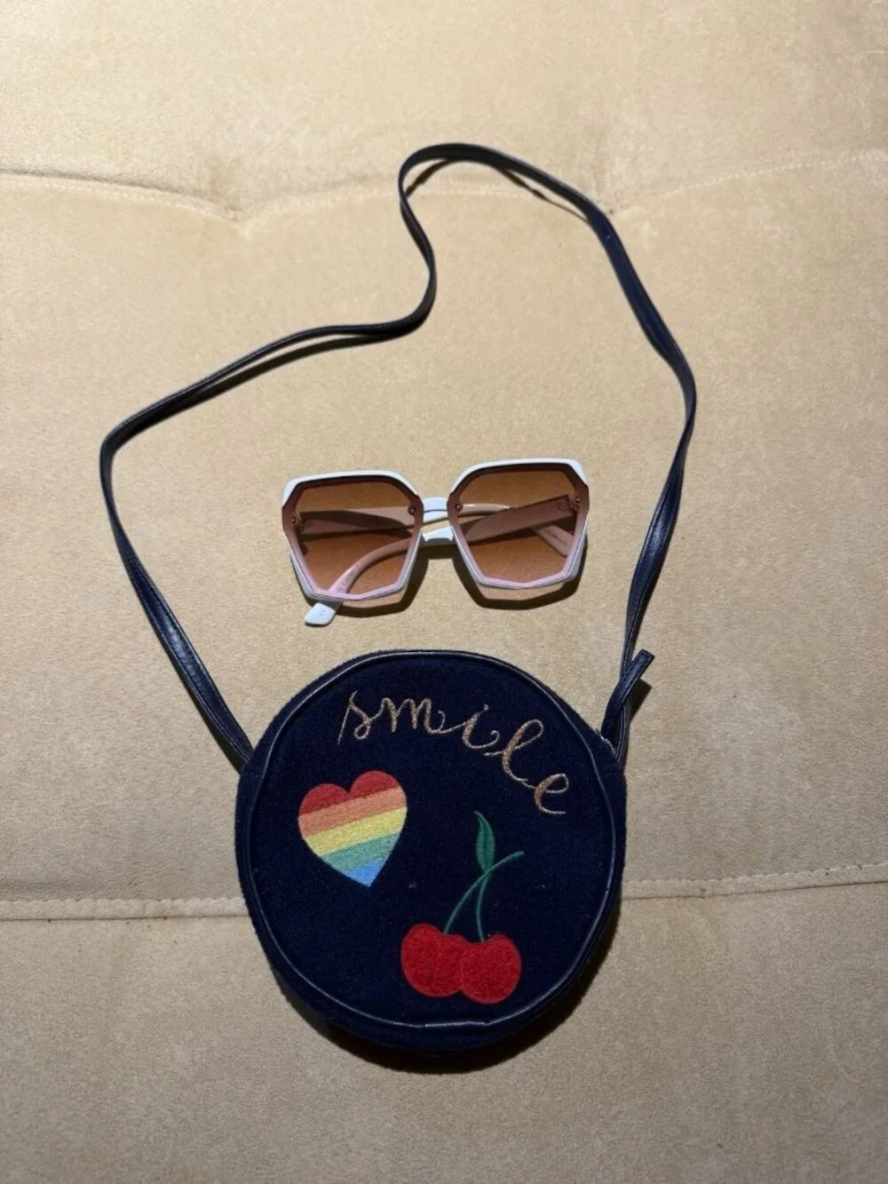 1980s Vintage Kid’s Purse and White Sunglasses Lot of 2